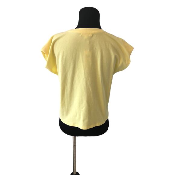GB Girls Yellow Short Padded Sleeve Crop T shirt Size XL - NEW - Picture 4 of 4